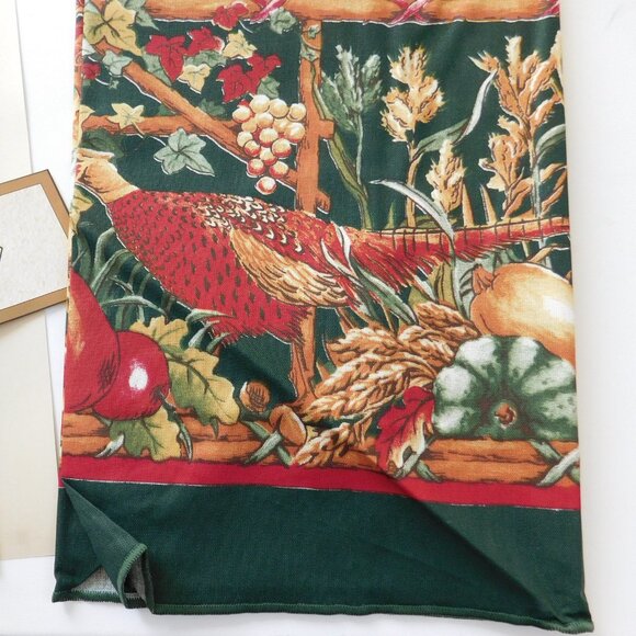 RSVP Fall Thanksgiving Tablecloth Rectangle Oblong Holiday Pheasant Bird 63 x 86 - Picture 5 of 5